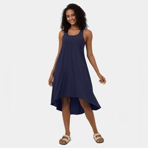 Halara Backless Racerback Side Pocket High Low Flowy Midi Quick Dry Casual Dress